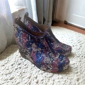JEFFREY Campbell ibiza sequin wedge heel